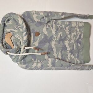 Wanakome camp hoodie green blue camouflage size medium